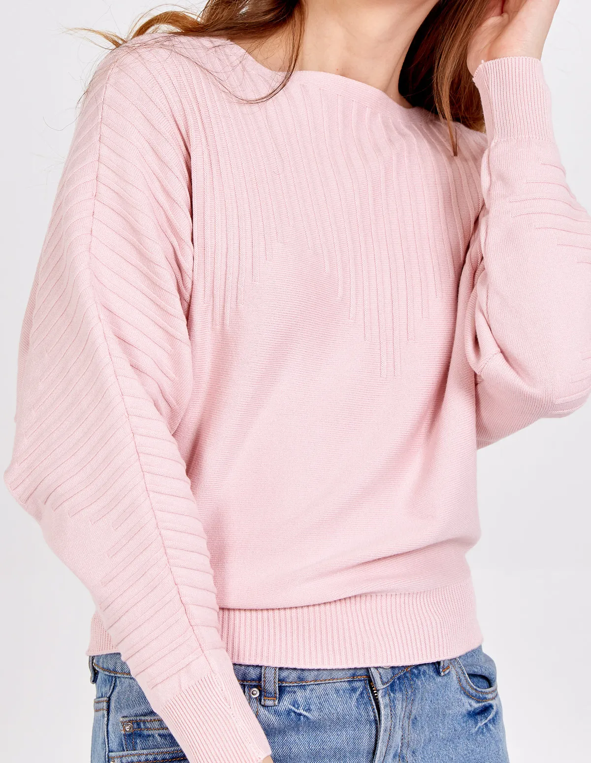 Ribbed Sleeves Detail Batwing Jumper sold by Blue Vanilla product image thumbnail 2