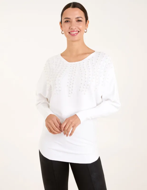 Embellished Pearl Knitted Jumper sold by Blue Vanilla
