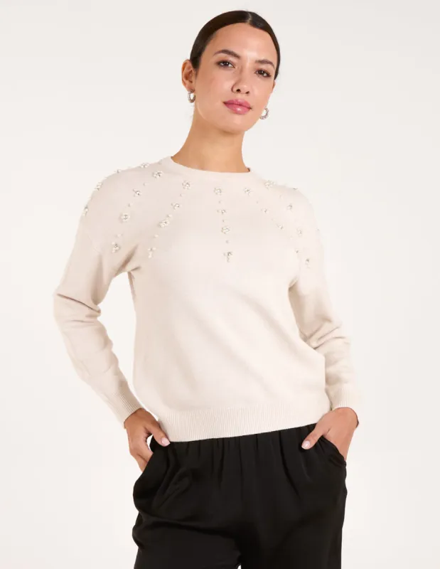 Pearl Flower Embellishment Jumper sold by Blue Vanilla