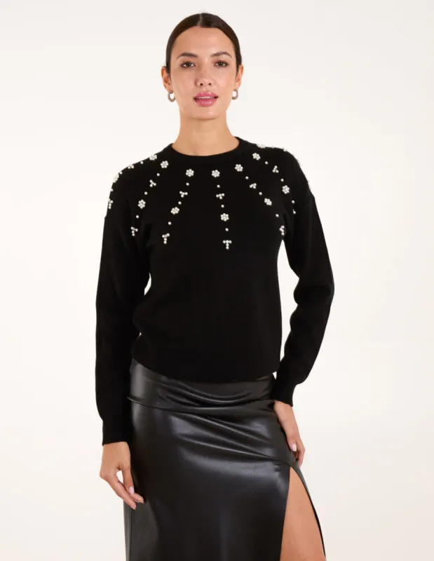 Pearl Flower Embellishment Jumper sold by Blue Vanilla