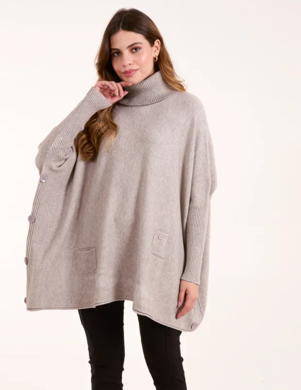 Roll Neck Button Mini Pocket Jumper sold by Blue Vanilla