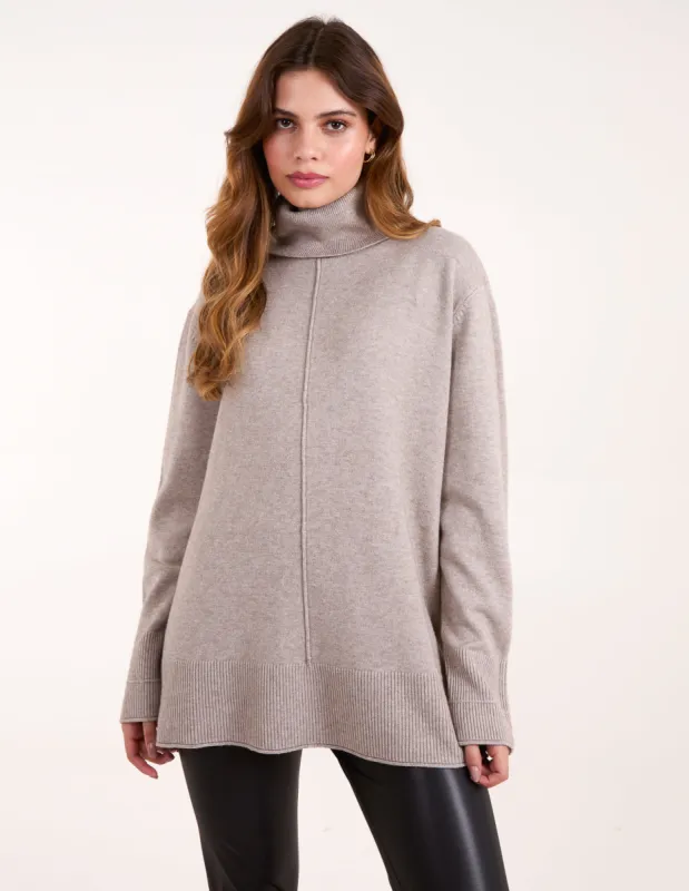 Roll Neck Jumper With Front Seam Detail sold by Blue Vanilla