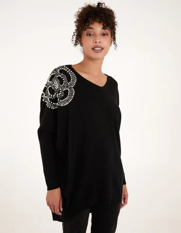 Diamante Flower Jumper sold by Blue Vanilla