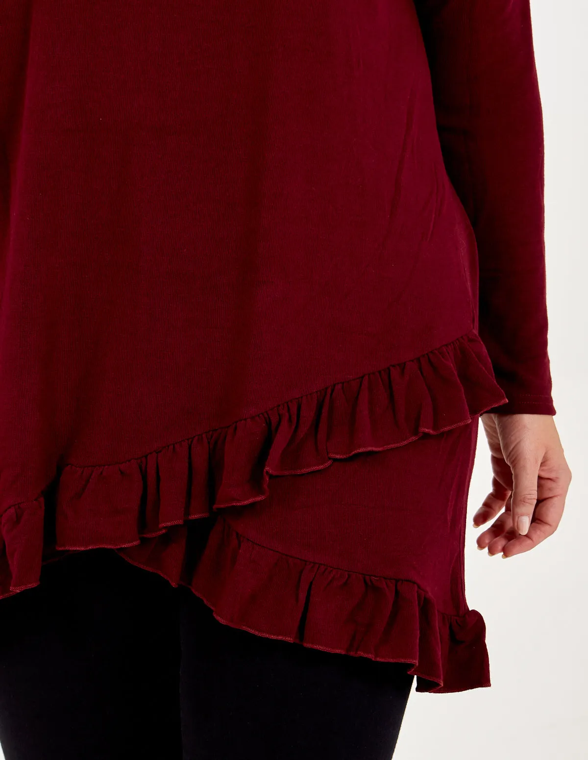 JIA - Curve Frill Hem Cold Shoulder Top sold by Blue Vanilla product image thumbnail 2