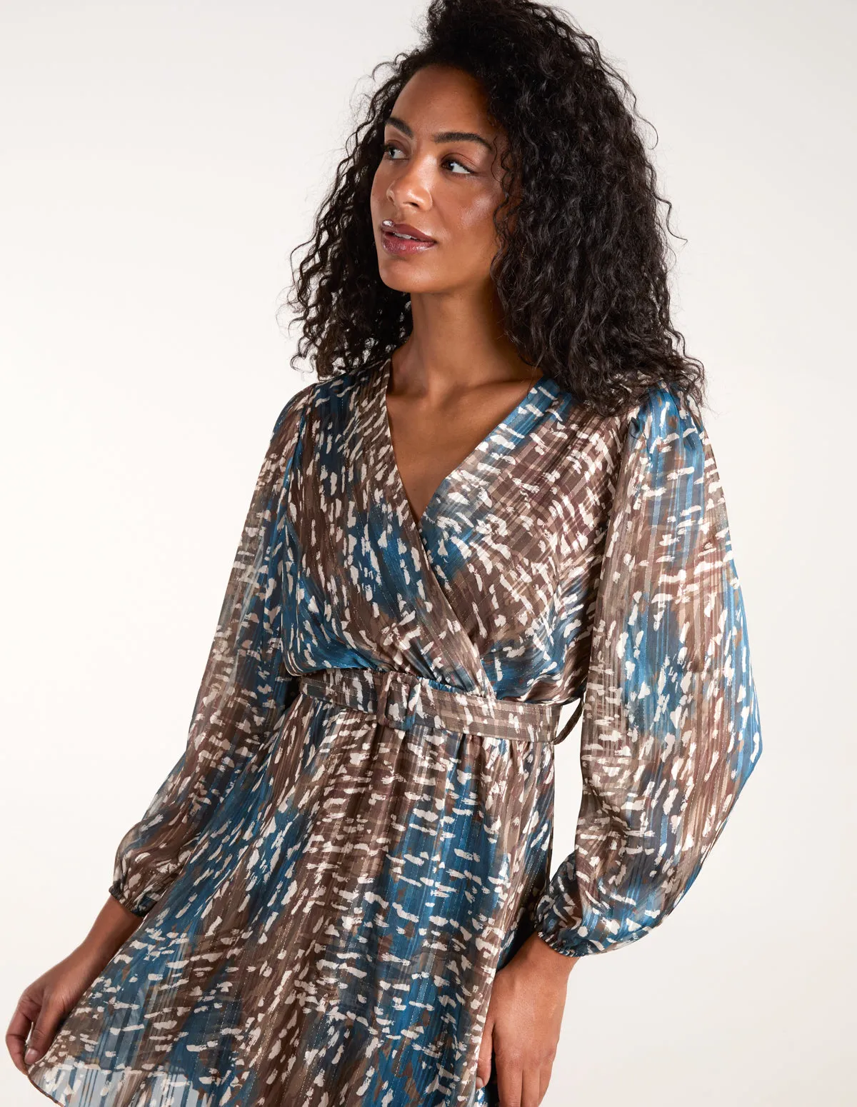 Metallic Chiffon Crossover Dress sold by Blue Vanilla product image thumbnail 3
