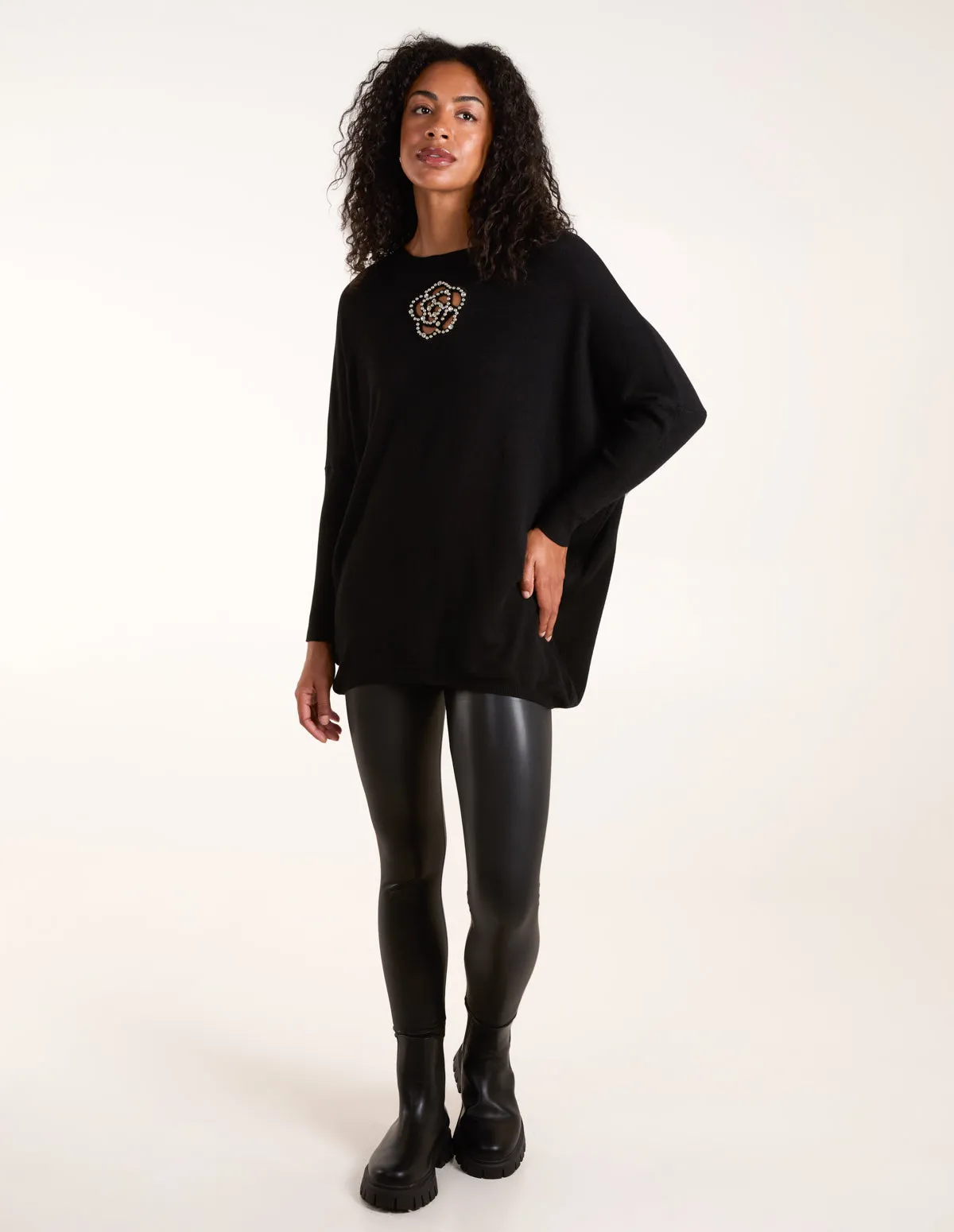 Cut out Flower Pearl Details Jumpers sold by Blue Vanilla product image thumbnail 2