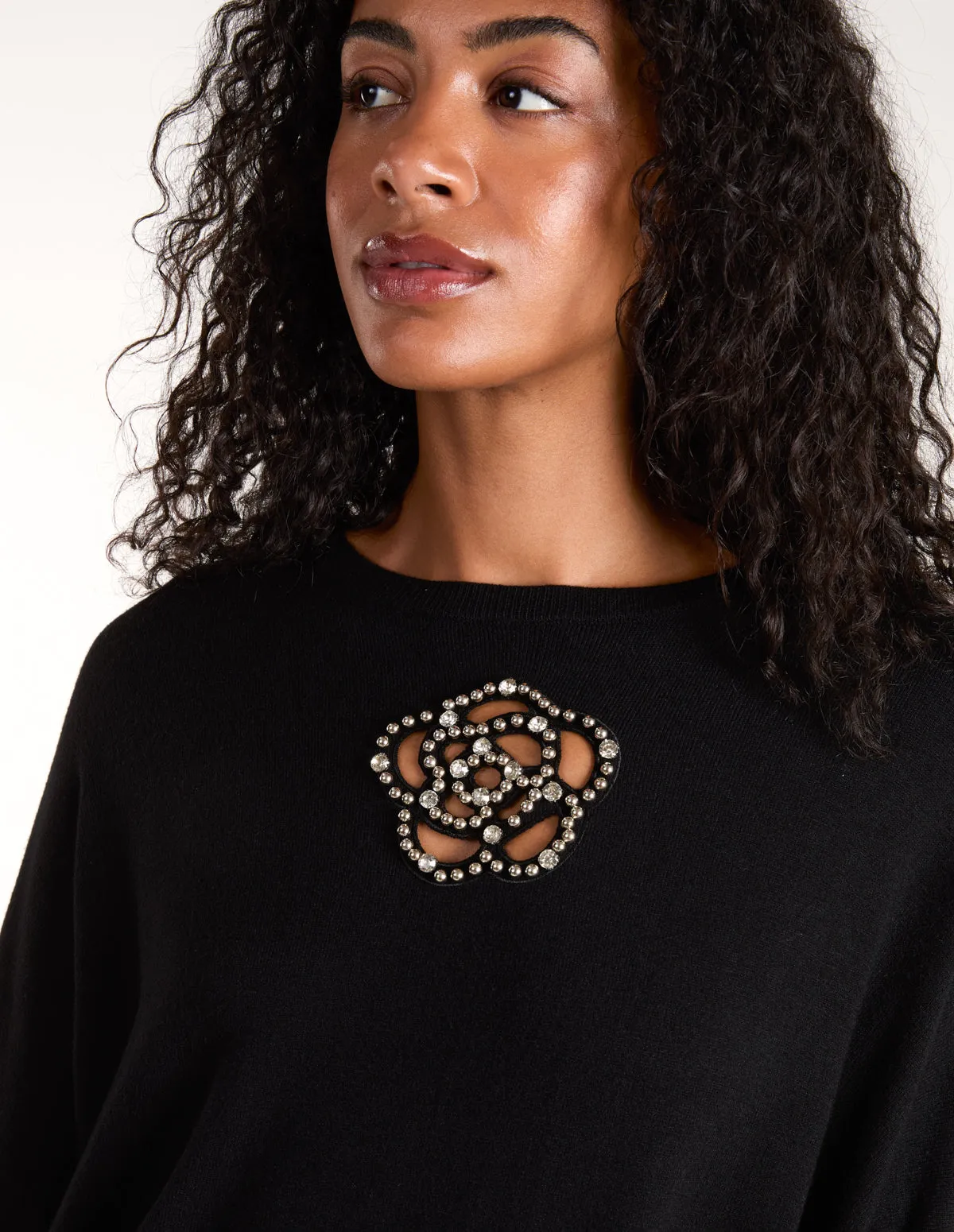 Cut out Flower Pearl Details Jumpers sold by Blue Vanilla product image thumbnail 3