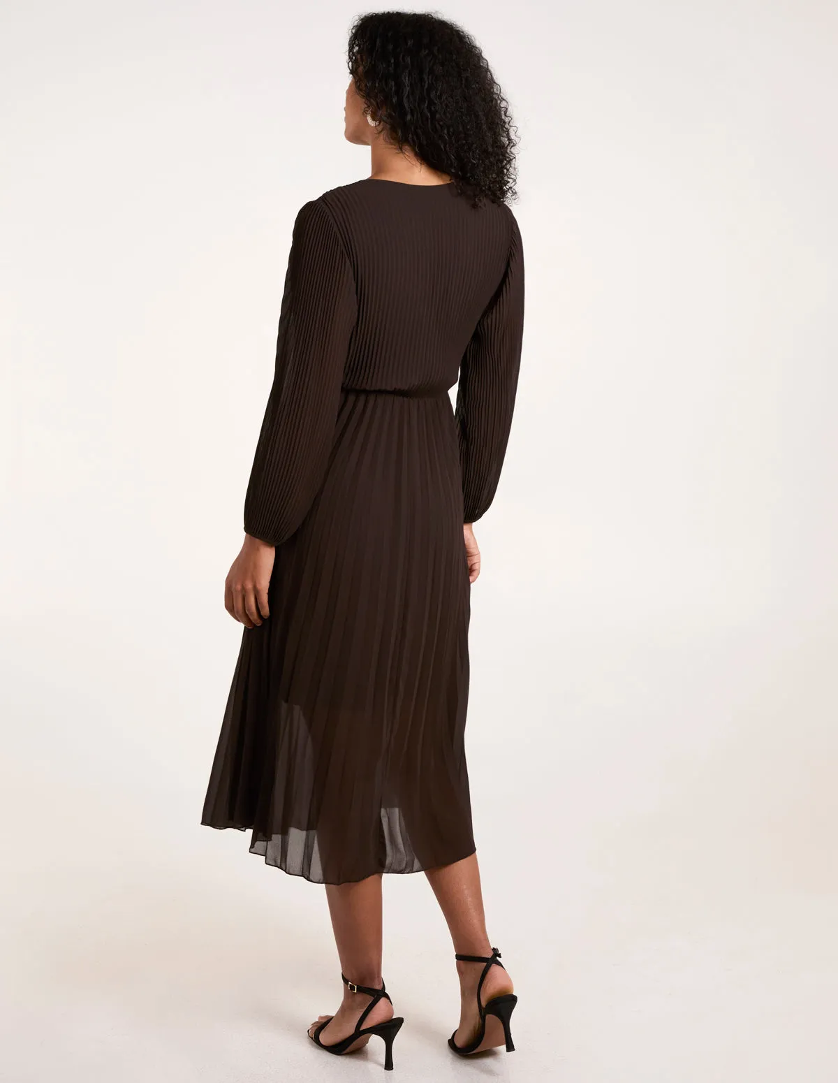 Wrap Front Pleated Maxi Dress sold by Blue Vanilla product image thumbnail 4