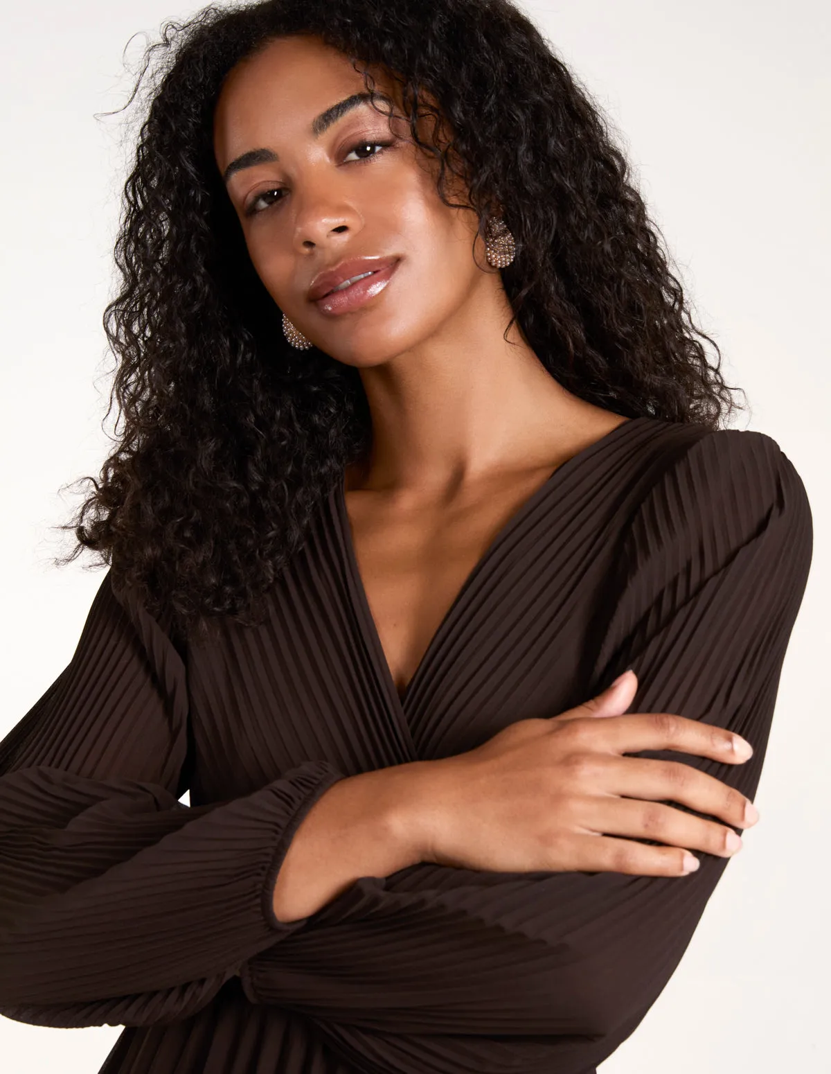 Wrap Front Pleated Maxi Dress sold by Blue Vanilla product image thumbnail 2