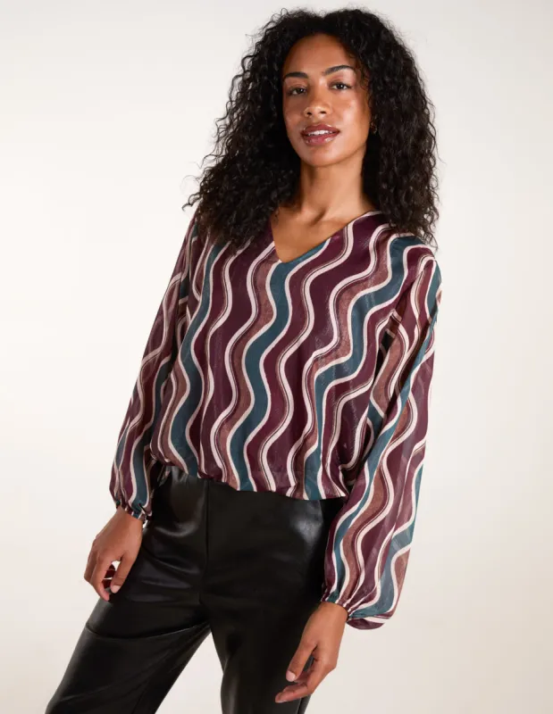 V Neck Bubble Top sold by Blue Vanilla