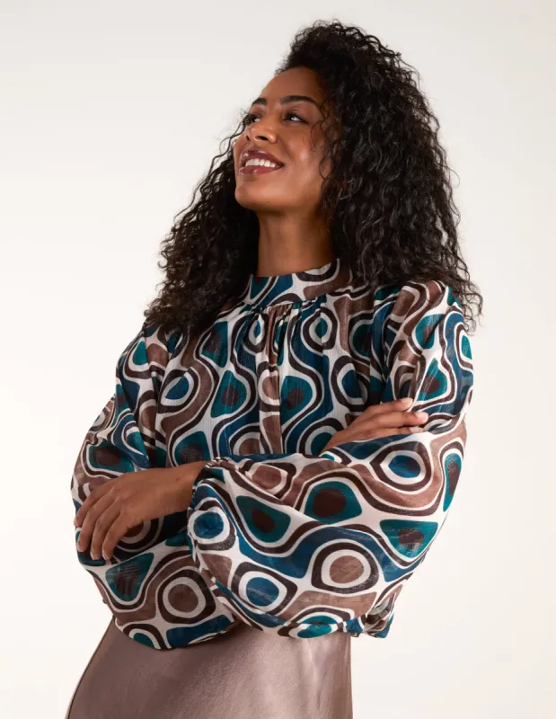 High Neck Puffball Top sold by Blue Vanilla