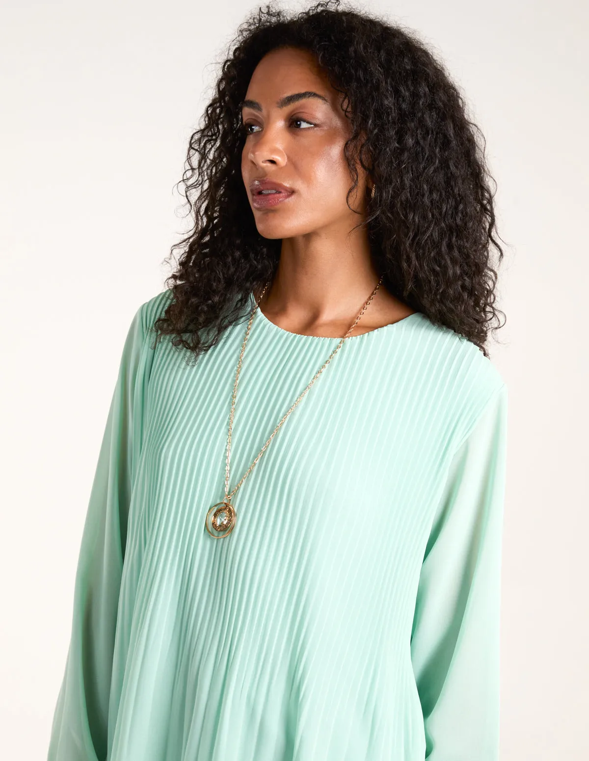 Necklace Pleated Chiffon Top sold by Blue Vanilla product image thumbnail 2