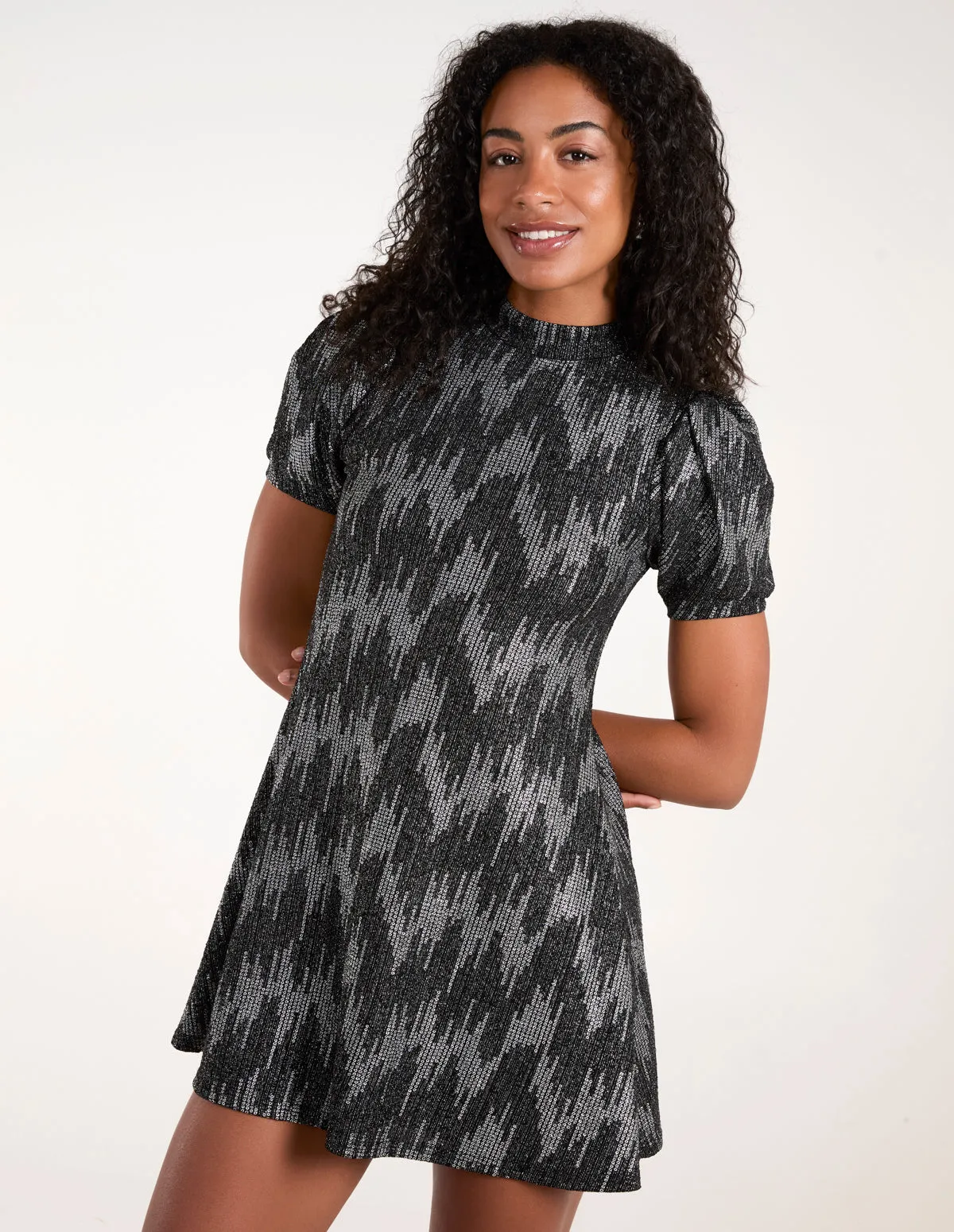 Puff Sleeve Swing Dress sold by Blue Vanilla