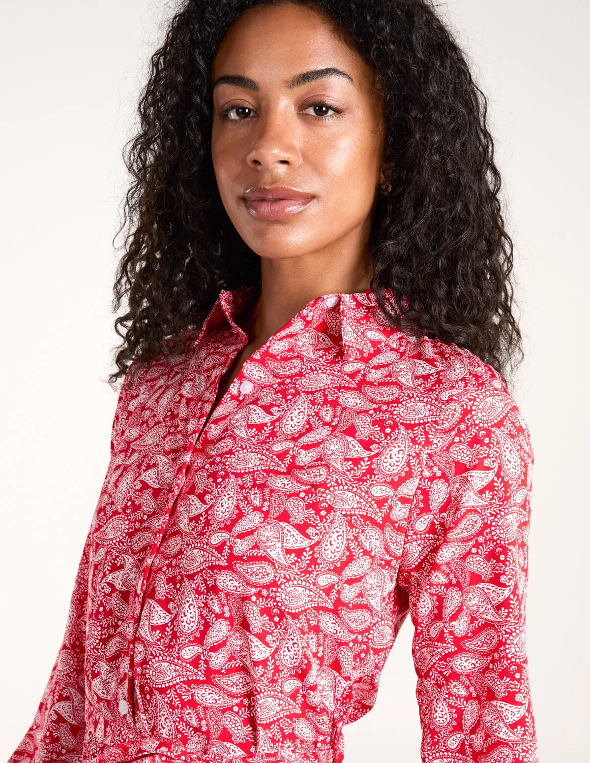 Shirt Mini Dress With Godet Hem & Tie sold by Blue Vanilla product image thumbnail 3