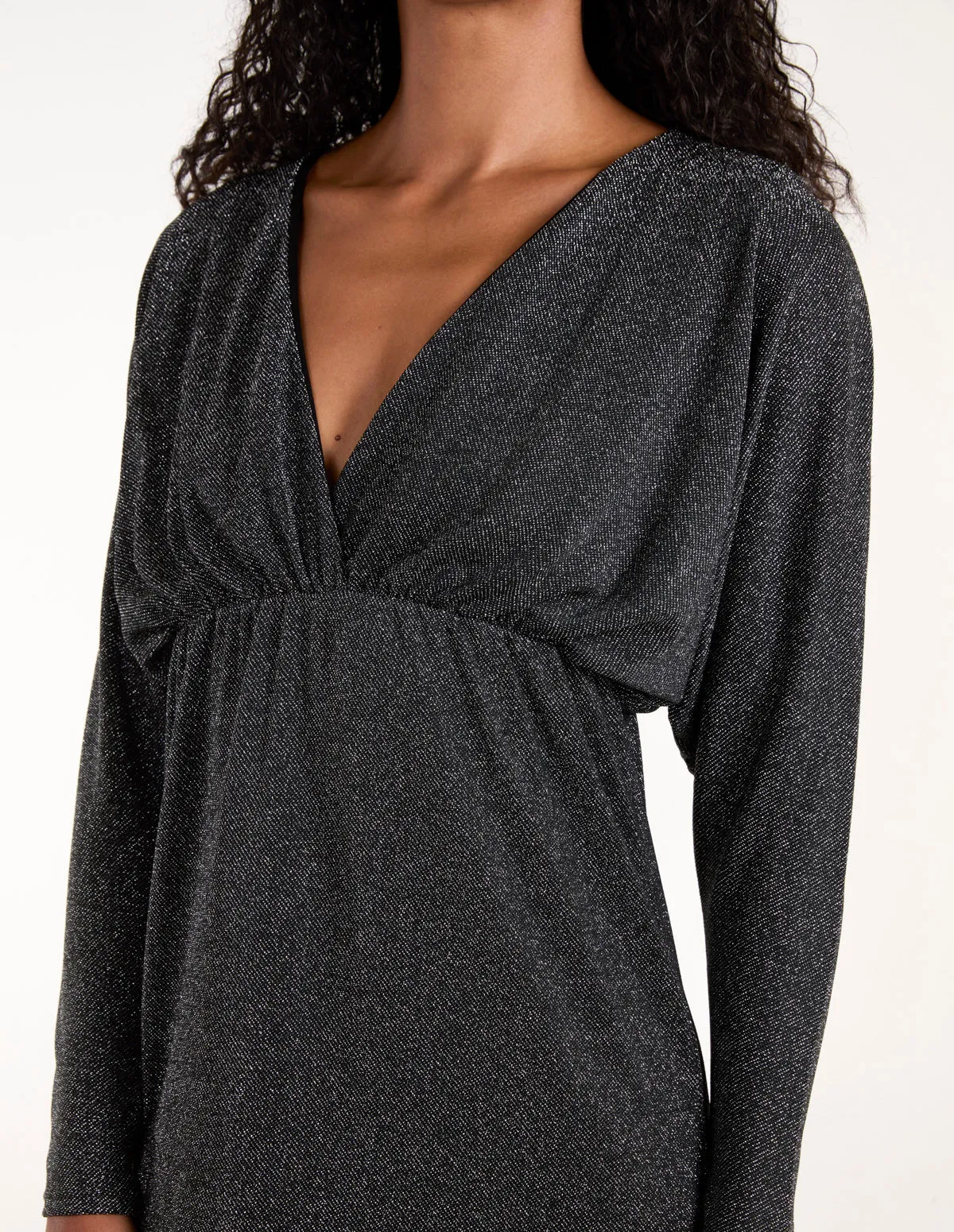 Metallic Wrap Over Batwing Dress sold by Blue Vanilla product image thumbnail 2