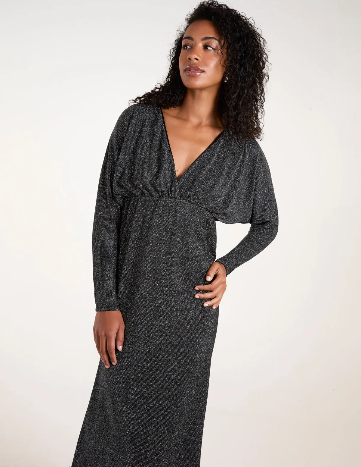 Metallic Wrap Over Batwing Dress sold by Blue Vanilla product image thumbnail 3