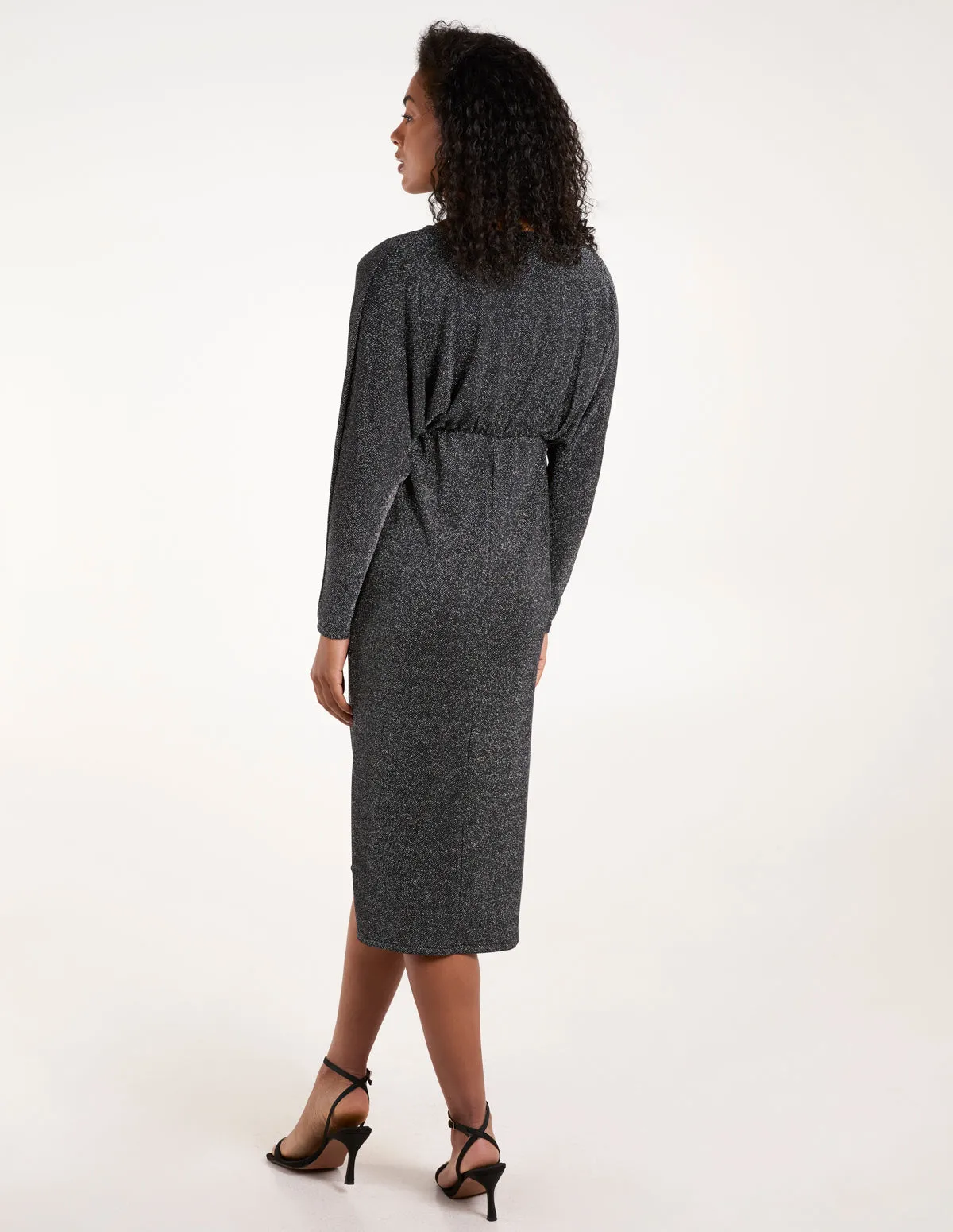 Metallic Wrap Over Batwing Dress sold by Blue Vanilla product image thumbnail 4