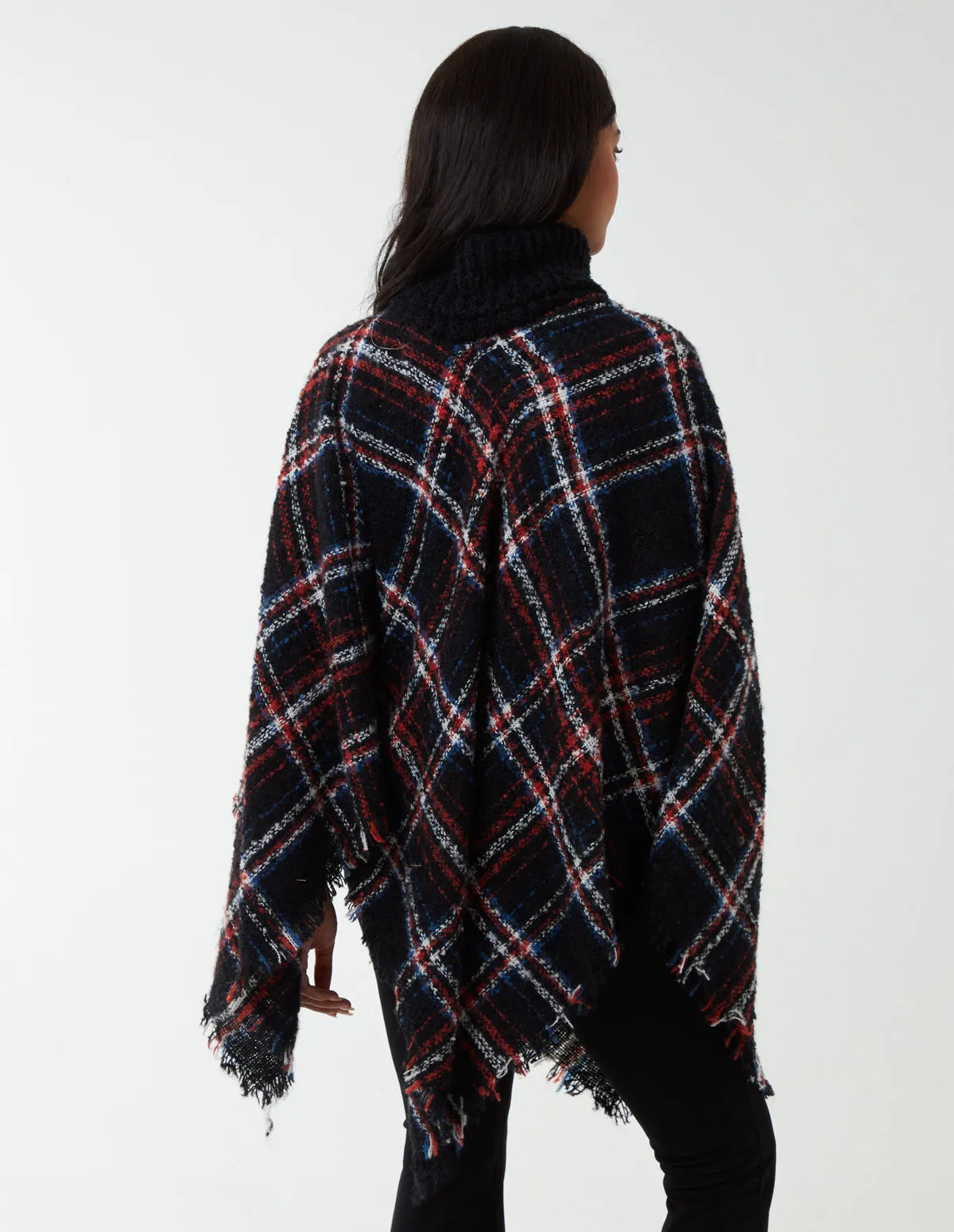 Tartan Roll Neck Poncho sold by Blue Vanilla product image thumbnail 5