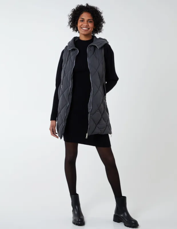 Hoody Sleeveless Puff Jacket sold by Blue Vanilla