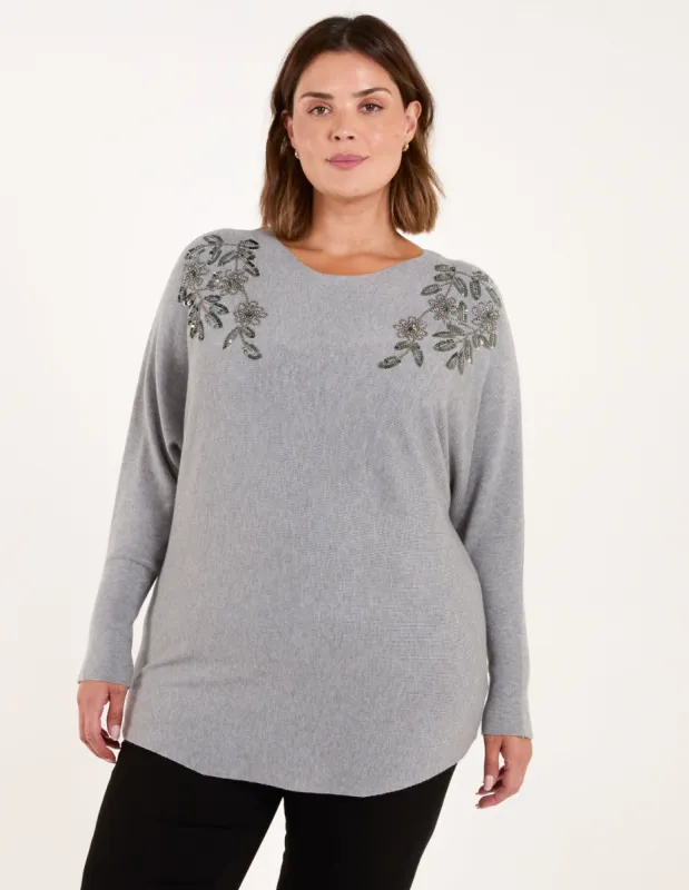 Curve Embellished Shoulder Jumper sold by Blue Vanilla