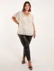 Curve Sequin Flutter Sleeve Top sold by Blue Vanilla