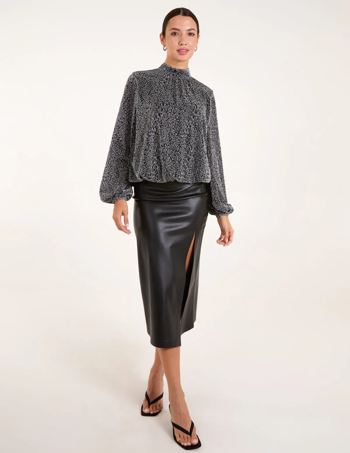 High Neck Puffball Hem Blouse sold by Blue Vanilla product image thumbnail 5