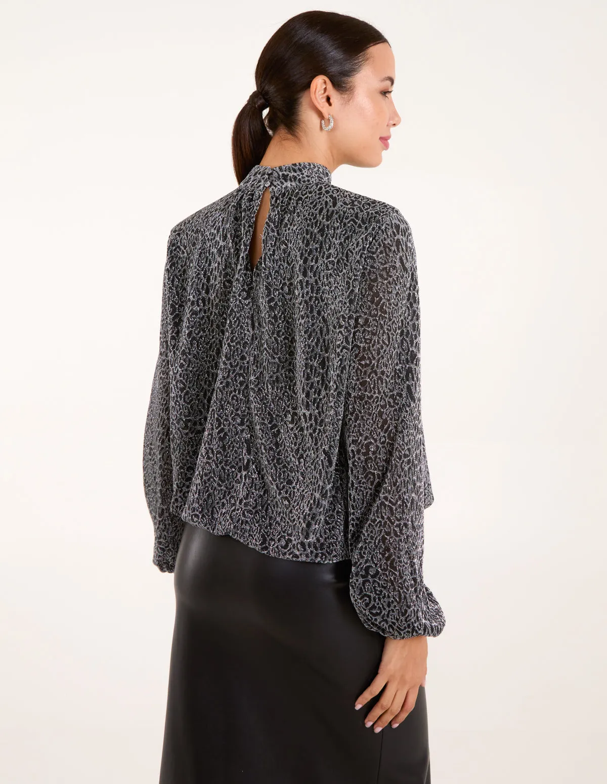 High Neck Puffball Hem Blouse sold by Blue Vanilla product image thumbnail 4