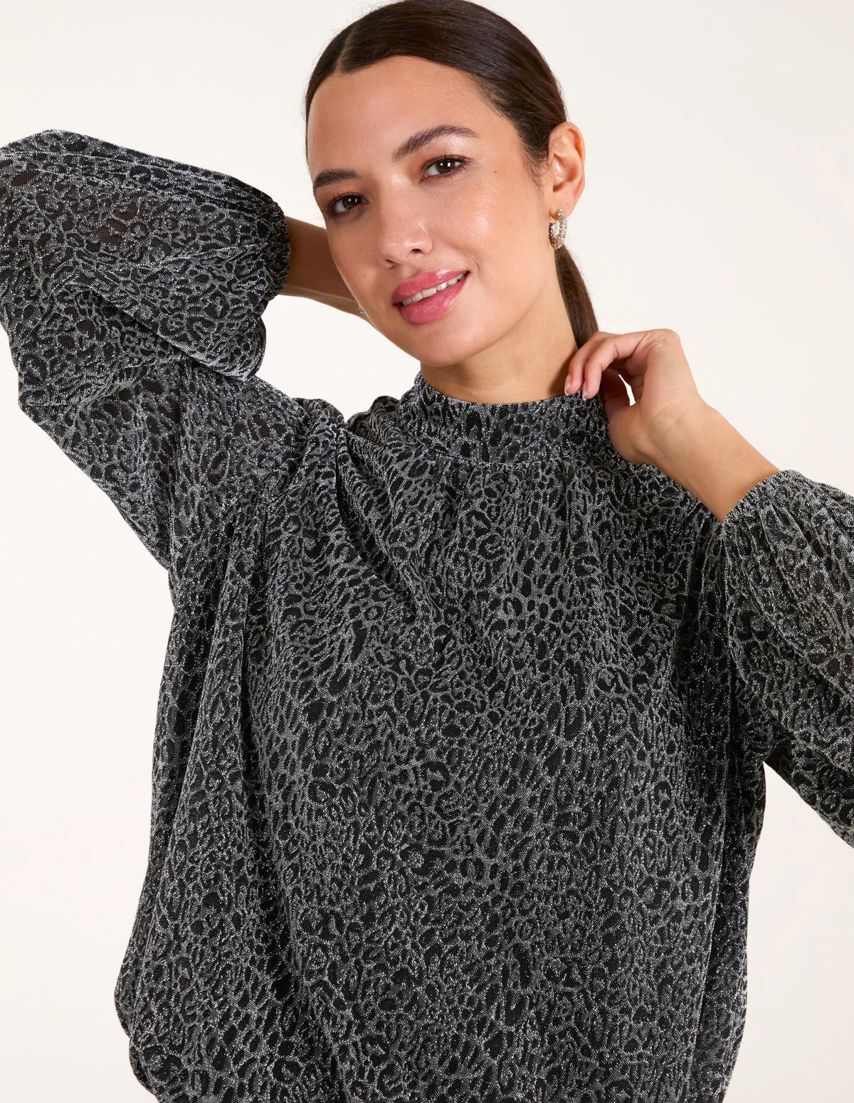 High Neck Puffball Hem Blouse sold by Blue Vanilla product image thumbnail 3