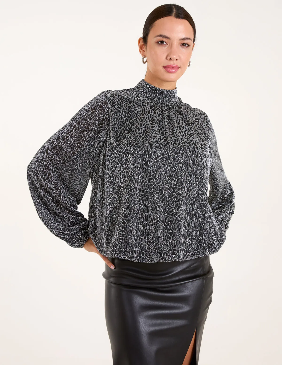 High Neck Puffball Hem Blouse sold by Blue Vanilla product image thumbnail 2