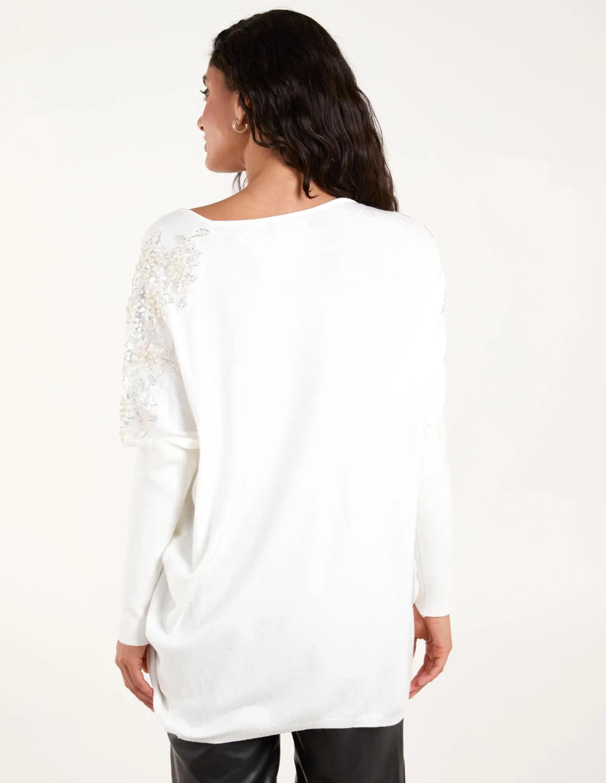 Embellished Shoulder V Neck Jumper sold by Blue Vanilla product image thumbnail 4
