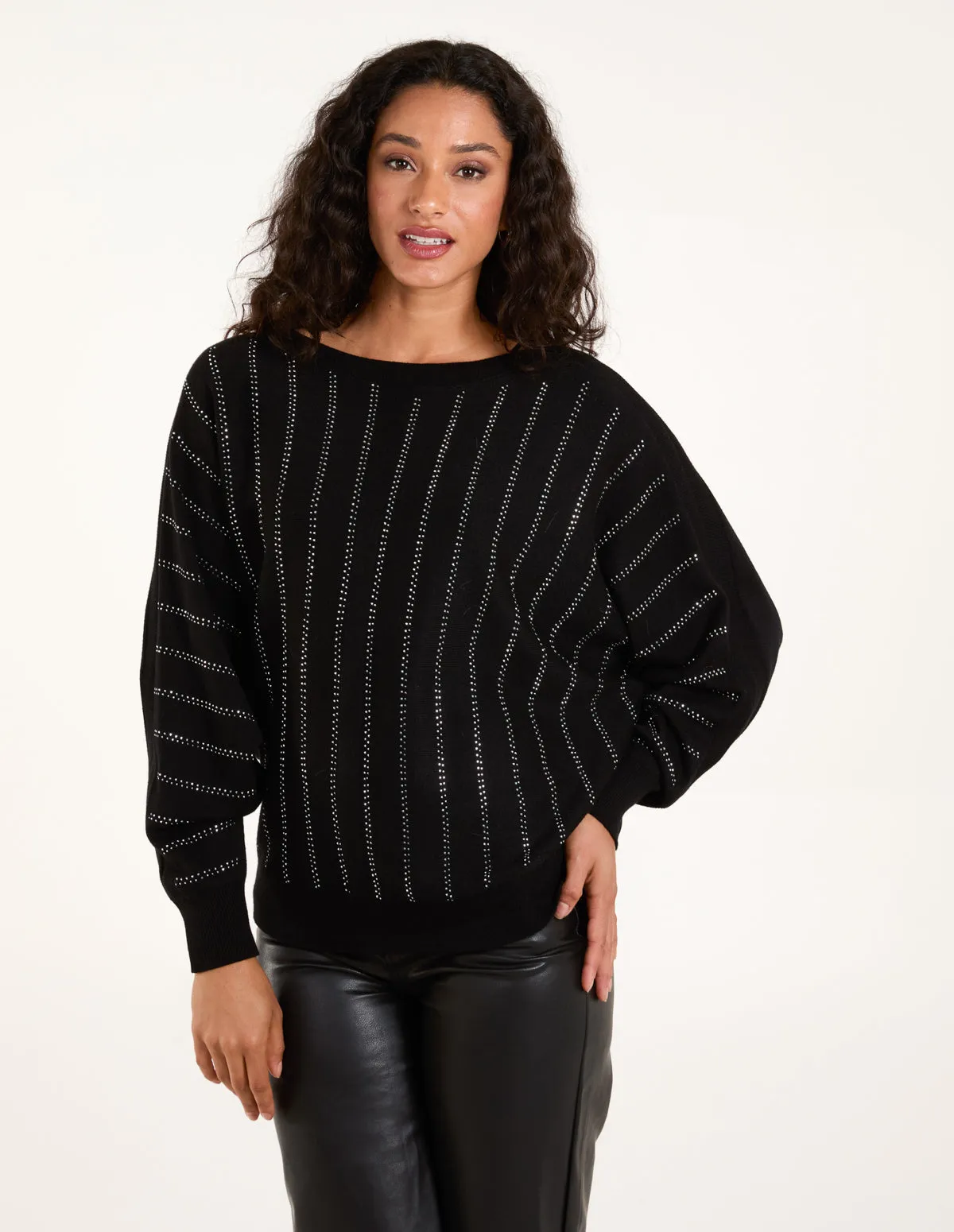 Striped Diamante Batwing Jumper sold by Blue Vanilla product image thumbnail 2