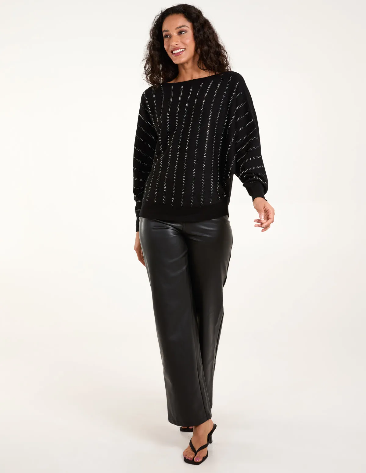 Striped Diamante Batwing Jumper sold by Blue Vanilla product image thumbnail 3