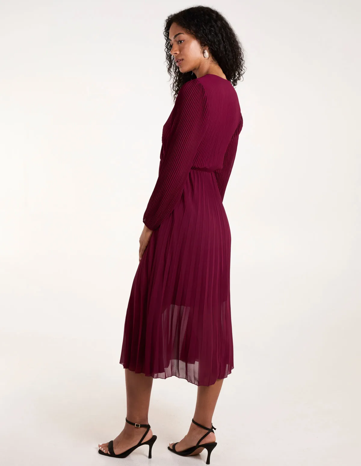 Wrap Front Pleated Midi Dress sold by Blue Vanilla product image thumbnail 4