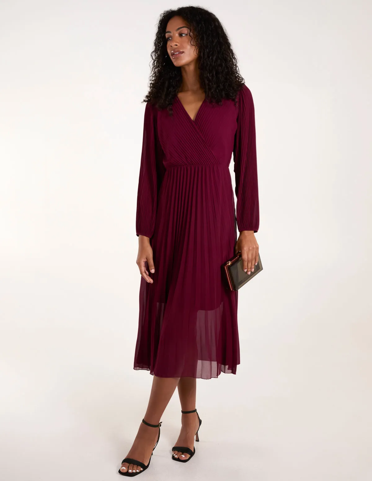 Wrap Front Pleated Midi Dress sold by Blue Vanilla