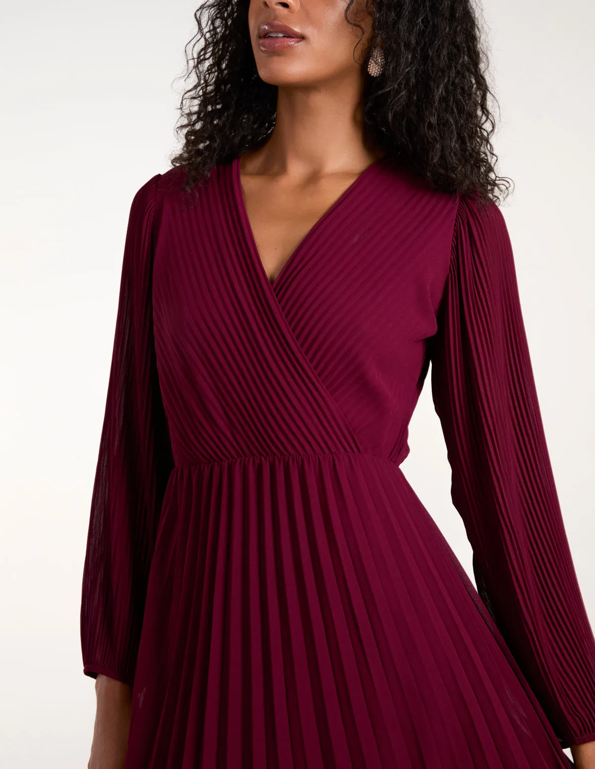 Wrap Front Pleated Midi Dress sold by Blue Vanilla product image thumbnail 2