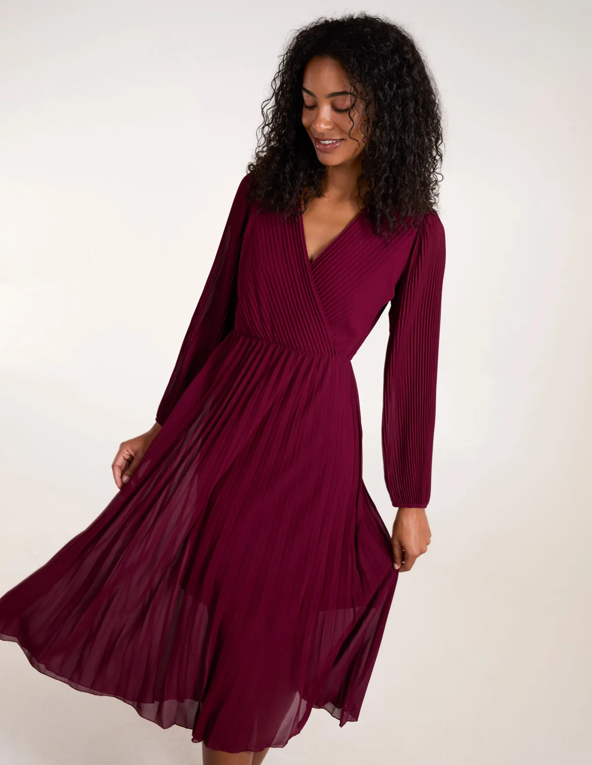 Wrap Front Pleated Midi Dress sold by Blue Vanilla product image thumbnail 3