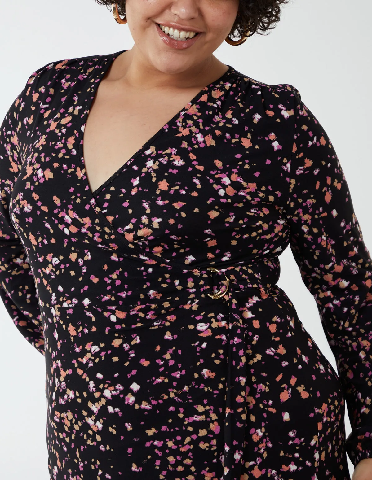 Curve Abstract Print Buckle Front Wrap Dress sold by Blue Vanilla product image thumbnail 2