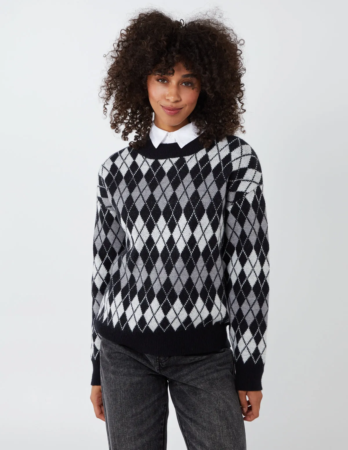 Argyle Pattern Crewneck Jumper sold by Blue Vanilla