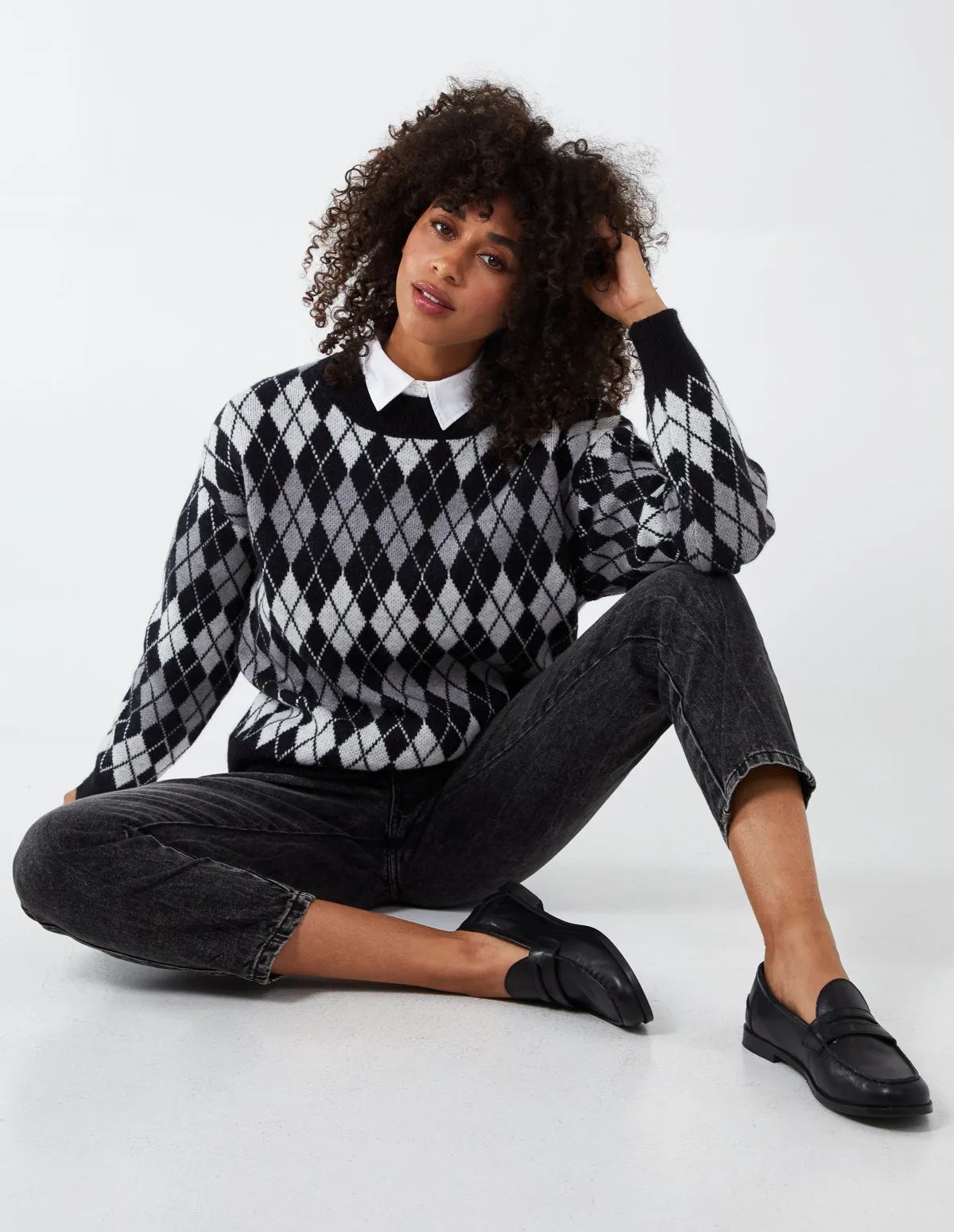 Argyle Pattern Crewneck Jumper sold by Blue Vanilla product image thumbnail 3
