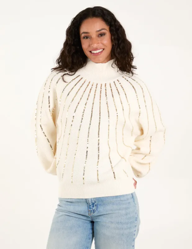 Sequin High Neck Jumper sold by Blue Vanilla