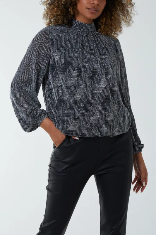 Puffball High Neck Top sold by Blue Vanilla