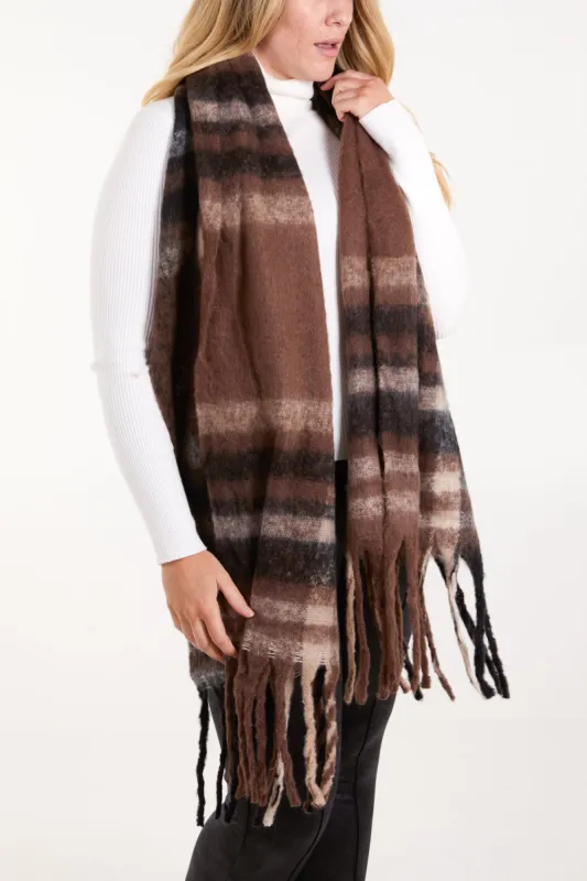 Checked Fluffy Scarf sold by Blue Vanilla