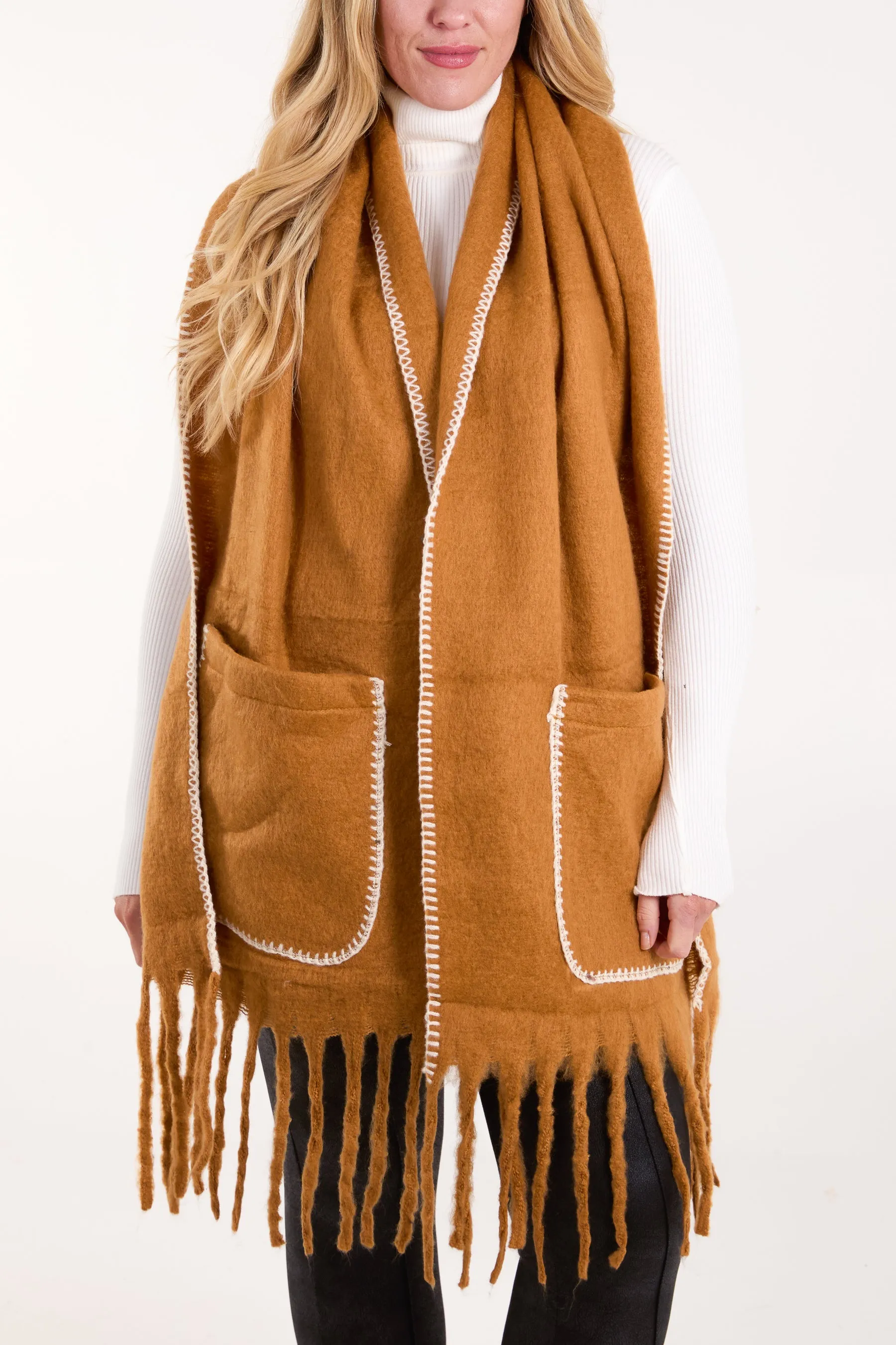 Plain Scarf With Pocket sold by Blue Vanilla