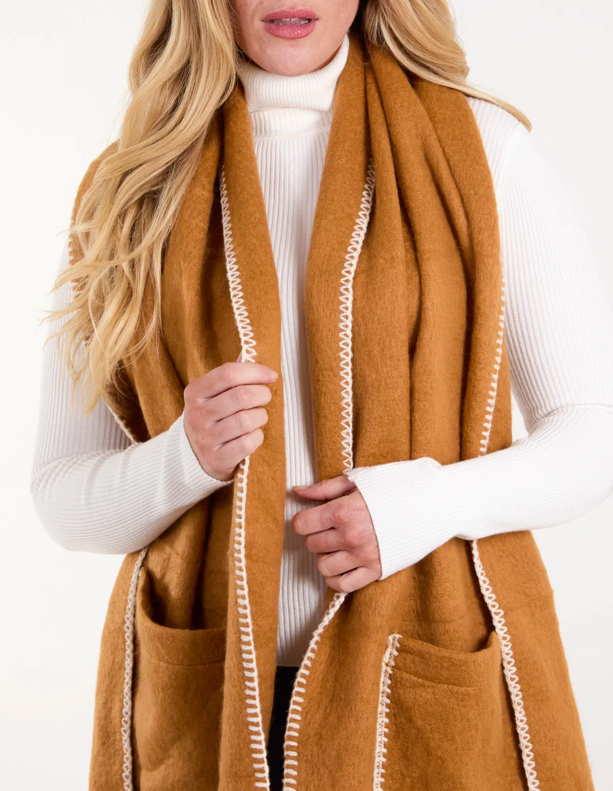 Plain Scarf With Pocket sold by Blue Vanilla product image thumbnail 2