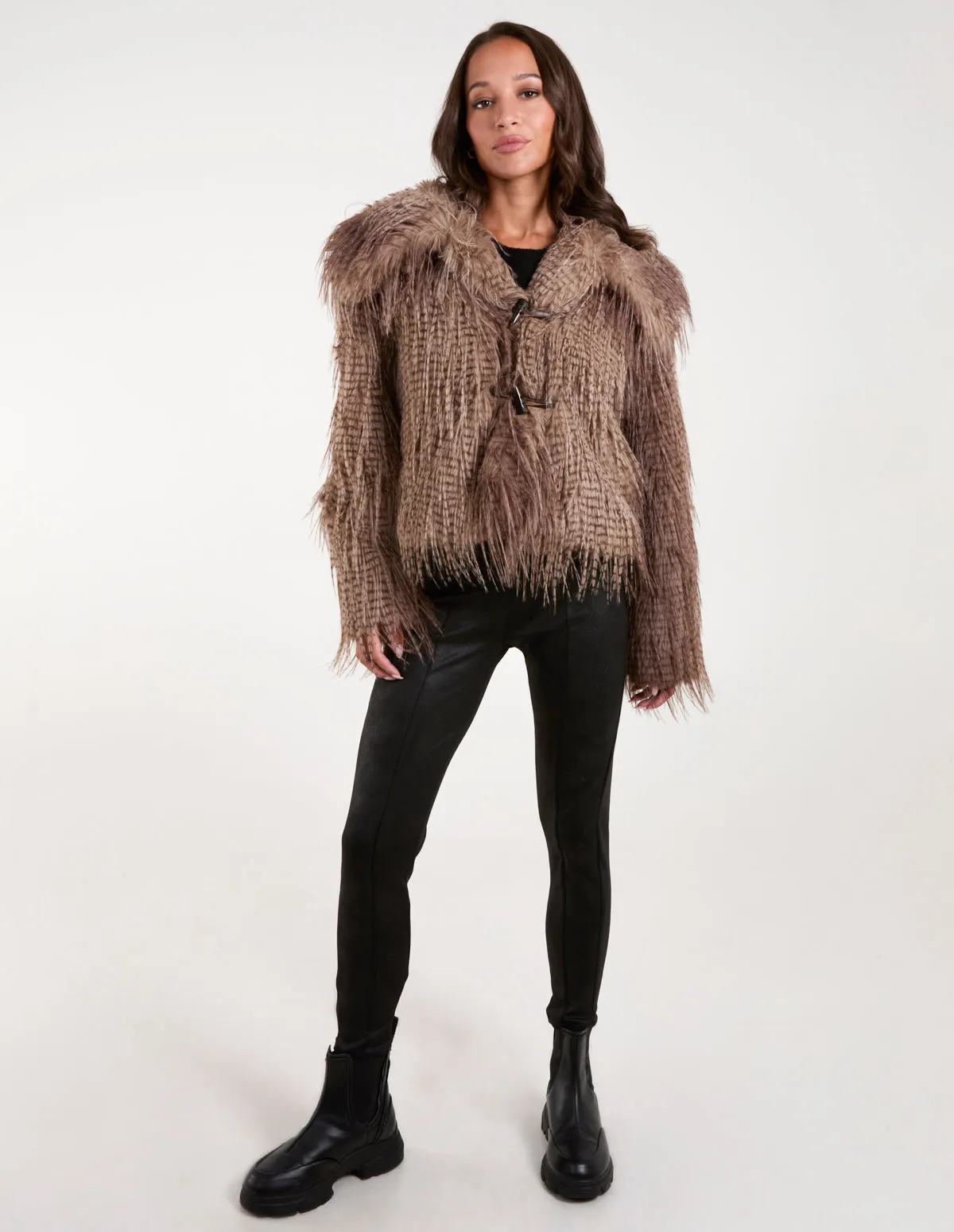Toggle Detail Faux Fur Coat sold by Blue Vanilla product image thumbnail 2