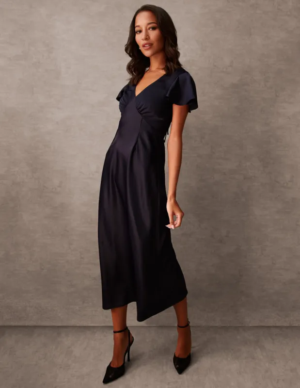 Luxe Angel Sleeve Midi Dress sold by Blue Vanilla