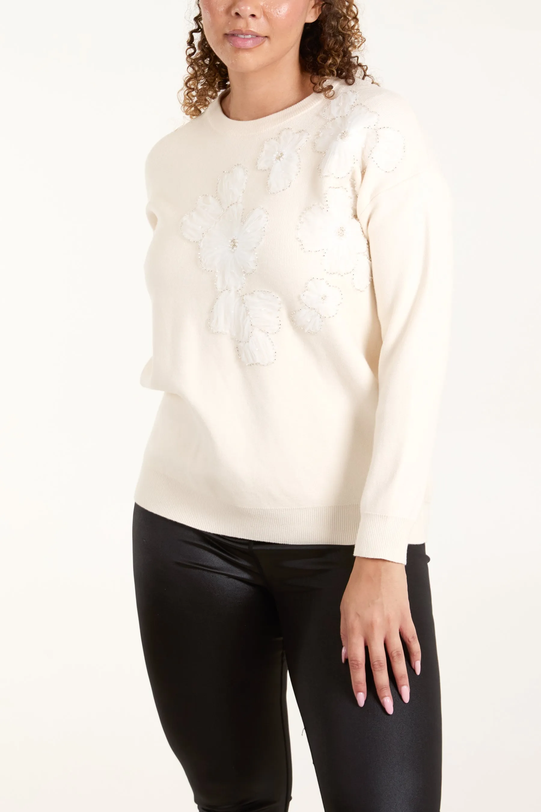 Flower Diamante Jumper sold by Blue Vanilla