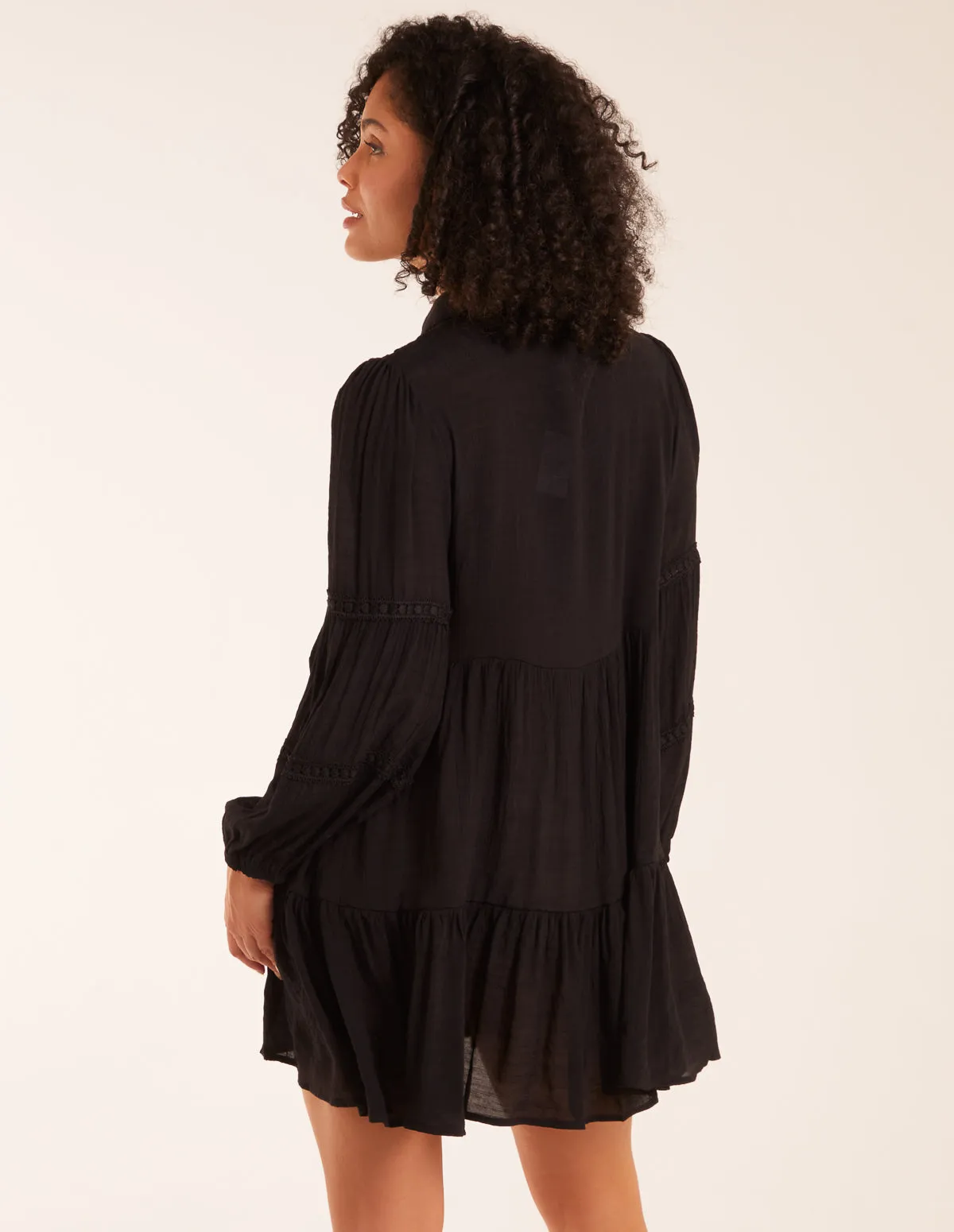 Crochet Insert Oversized Shirt Dress sold by Blue Vanilla product image thumbnail 4