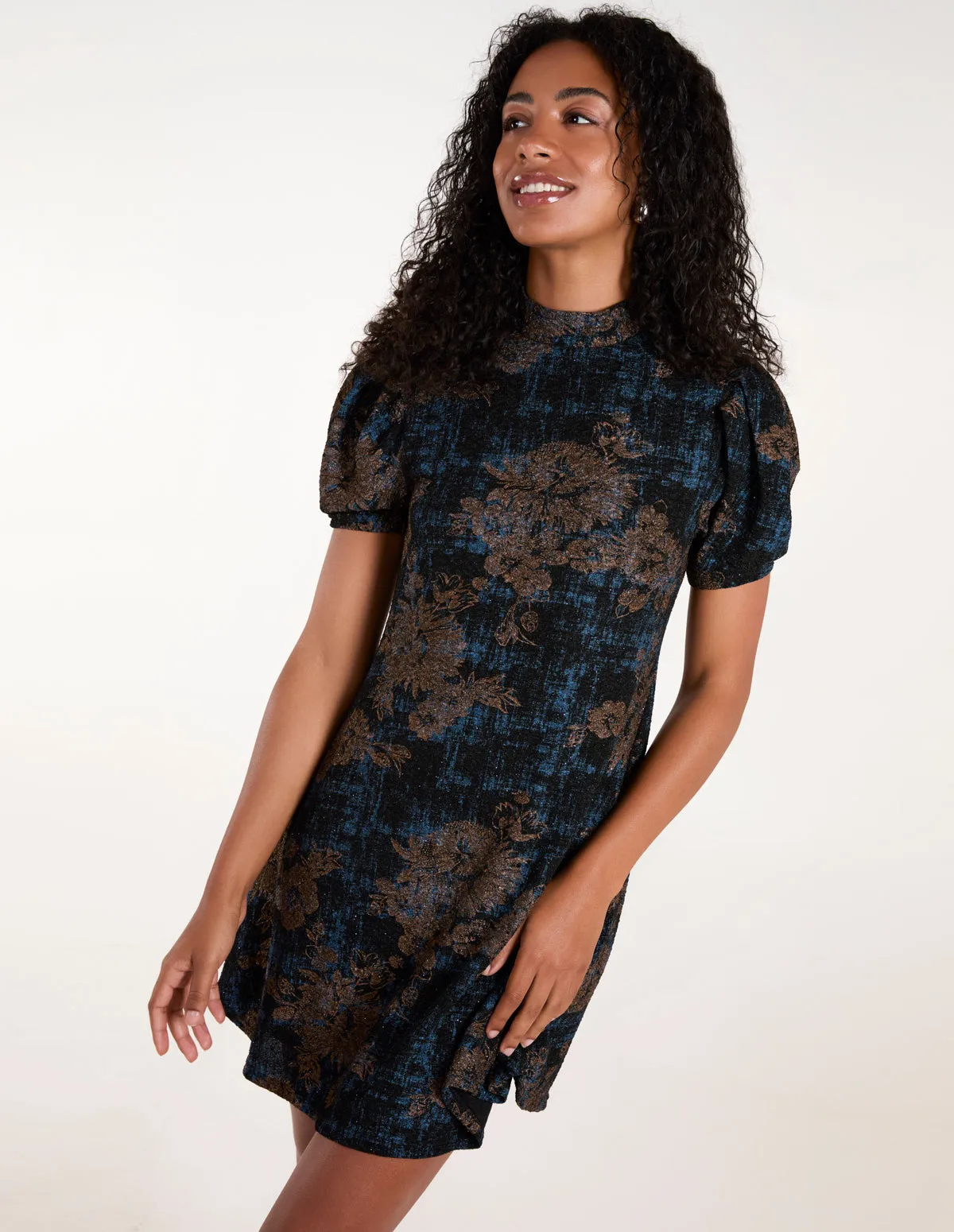 High Neck Puff Sleeve Dress sold by Blue Vanilla