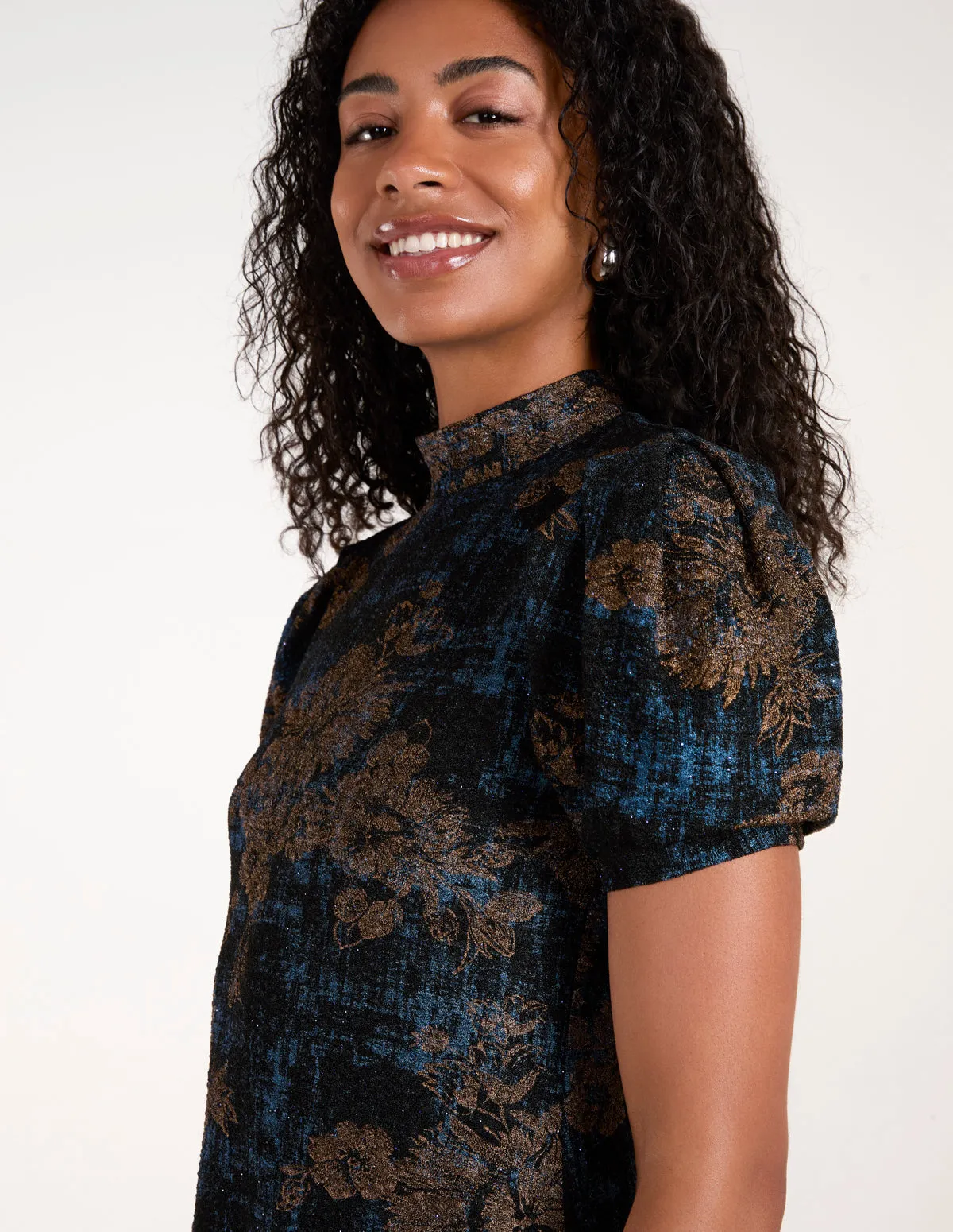 High Neck Puff Sleeve Dress sold by Blue Vanilla product image thumbnail 3